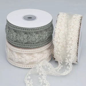 Floral Jacquard Embroidered Hollow Lace Ribbon DIY Bow Hair Accessories Fresh Flower Packaging Straw Hat Clothing Trim Polyester