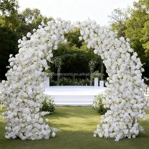 Customized White Artificial Flowers Wedding Arch Backdrop Christmas Arch for Stage Decor