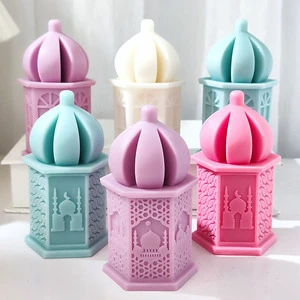 YS Eid Mubarak Lantern Silicone Candle Mold Lslamic Ramadan Decorations Casting Mould DIY Aromatherapy Candle Making Supplies