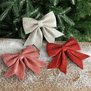 Colorful Shiny Christmas Ribbon Bow Wired Ribbon Bow for Christmas Holiday Wedding Gift Decoration