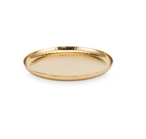 Hand Hammered Durable Serving Round Platter Dining Table Top Centerpiece Wedding & Party Decorative Tray Serving Plates