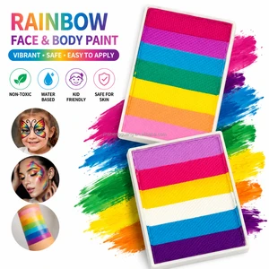 Bulk Kids Rainbow Gradient Cake Paint Water Based Washable Face Body Painting Pigment For Party Stage Festival Decoration