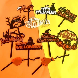 Happy Halloween Acrylic Cake Cupcake Topper New Arrival Decorating Supplies for Parties