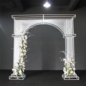 Exquisite Metal Backdrop Stand Wedding Events Road Leading Flower Arrangements Gold White Metal Backdrop Arch Frame