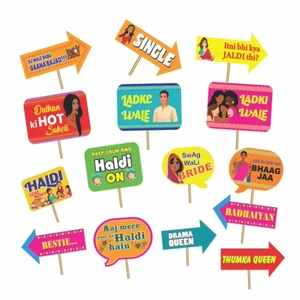 Haldi Function Props Photo Booth Decorations for Wedding & Mehndi Celebrations for Best Wholesale Price