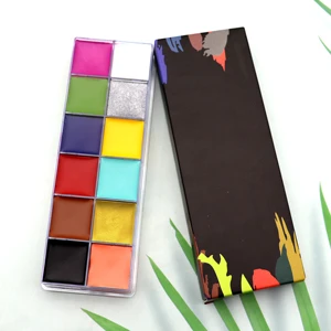 Wholesale Makeup Face and Body Paint Private Label Oil Based Halloween Party 12 Color Face Body Painting