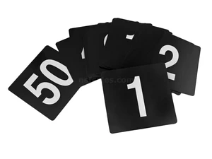 Black Acrylic Table Number Cards 1-50, Waterproof Digital Signs for Wedding, Party & Event Seating Guidance