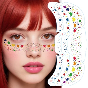 Rainbow Freckles Temporary Tattoo Waterproof Colorful Dot Love Butterfly Custom Makeup Festival Face Decal Tattoo Stickers