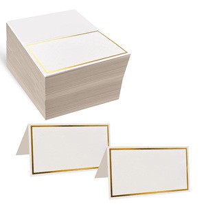 Wholesale Custom Handwritten White Gold Foil Wedding Seating Cards Name Message Table Tent Place Cards for Wedding Event Decor