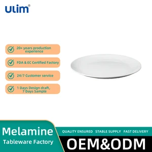 Wholesale Dinnerware Plates Food Tray Tableware Melamine Round Melamine Dinner Dishes Plates White Vajilla Platos De Restaurante