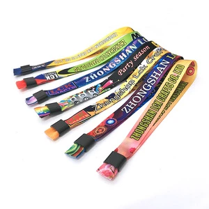 Custom Cheap Free Samples Personalized Polyester Cloth Events Party Supplies Wristbands Fabric Bracelet