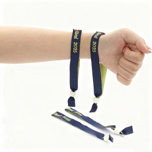 Custom Logo Fabric Promotional Bracelet Cloth Party Wristband Woven Wristband for Events Festivals