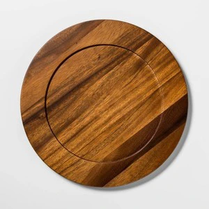 Round Decorative Wooden Charger Plate Wedding Plate Underplate for Wedding Home Decoration Dinnerware Charger Plate Available
