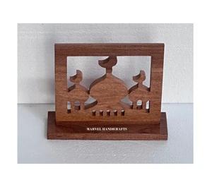 Ramadan Wood Handcrafted Mosque Article for Home Decor Occasion