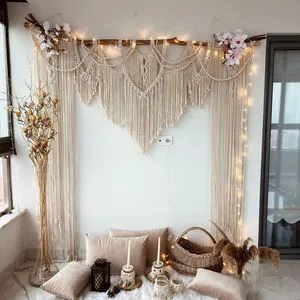 Bohemian Wedding Backdrop Curtain Decorative Wall Hanging for Weddings