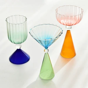 Creative Gradient Luxury Crystal Glass Hand Blown Eco-Friendly Lead Free Cocktail Glasses 150-250ml High-Value Party Supplies