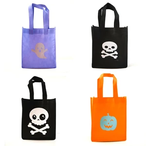 Wholesale Halloween Non-woven Tote Bags, Ghost Skull Pumpkin Printed Trick or Treat Bags for Kids & Party Supplies
