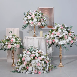 Artificial Pink White Rose Wedding Centerpieces For Table Reception Event Decor