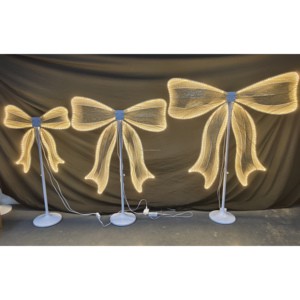 Wedding Stage Backdrop Decoration Ornaments Tall Metal Bowknot Led Road Lights Stand Wedding Stage Decoration Supplies
