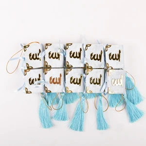 Blue Arabic Mini Quran Book for Muslim Gifts Eid Favors Car Hanging Ramadan Party Decoration