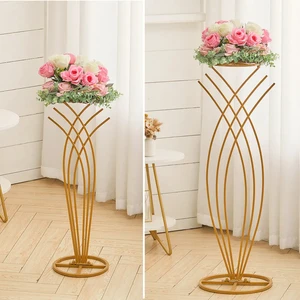 Tall Flower Stand Centerpiece Gold Wedding Table Centerpiece Metal Flower Stand for Wedding Decoration