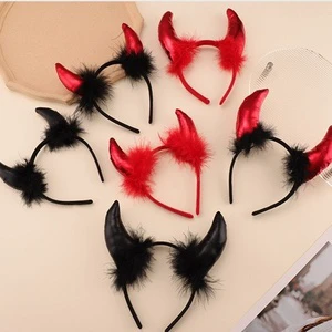 Halloween Devil Gothic Large and Small Size Red Dark Horn Hair Card Headband Party Novelties Wholesale