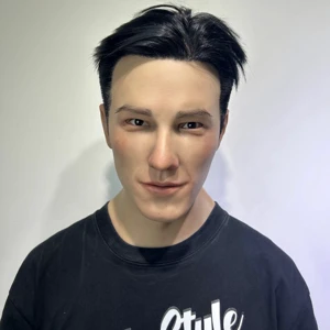 Party Mask Realistic Silicone Mask Soft Elastic Hair Comfortable Face Man Makeup Performance Props Cosplay Headgear Masquerade
