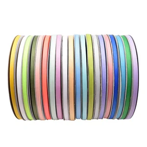 Customized Grosgrain Gift Packing Ribbon 10mm Yellow Cintas Grosgrain 3/8 Inch Ribbon Printed 6mm