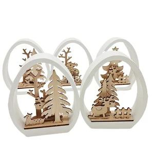 Christmas Ornaments Home Decor Items Density Board Crafts Creative Carved Modern Minimalist Craft Pendants 11*13*3CM Christmas