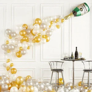 Amazon Wedding Party Cocktail Party Decoration Balloon Large Champagne Bottle Aluminum Film Balloon Set