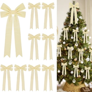 Factory Direct SalesVelvet Ribbon Tree Bow Ornaments 2 Sizes Rustic Christmas Wreath Bows Gift Wrapping