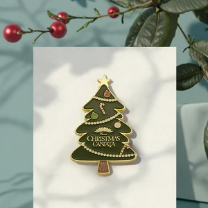 Professional Custom Christmas Tree Logo Metal Hard Enamel Pin For Lapel Or Souvenir Badge Send As A Friend Party Gift