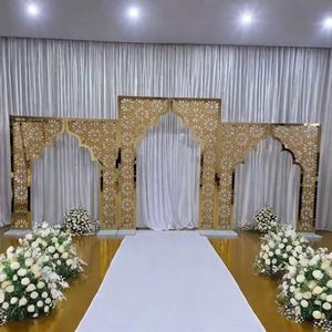 Wedding Props Gold Metal Frame Wedding Arch Backdrop Party Event Wedding Background Stage Decoration Backdrop Arch