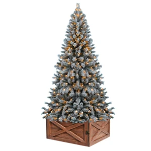 Wholesale Natural Wooden Christmas Tree Decorations Xmas Tree Stand with Collar Box for Kitchen Use