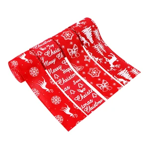 Christmas Tree Ribbon Wired Christmas Decoration Burlap Ribbon Thermal Transfer Ribbon Curling Ribbon