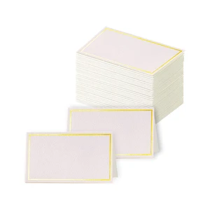 100Pcs Premium Unique Texture Elegant Wedding Table Name Seating Place Cards With Gold Foil Border Custom