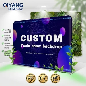 Hot Sale 10ft Pop Up Stand 6x6ft Backdrop Wall Aluminium Pole Frame Easy Assembly Show Purple Stand Display Trade Show Banner