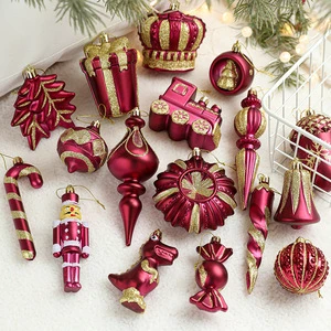 Delicate Glittering Shatterproof Christmas Ball Ornaments Decorative Hanging Christmas Ornaments Baubles Set for Xmas Tree