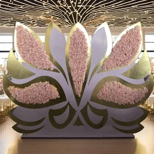 Modern High Quality PVC Pattern Wedding Background Flower Backdrop Stand Professional Square Event Decoration for Party Carton