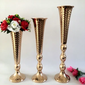 Wedding Aisle Gold European Style High Quality Metal Flower Stand Table Vase Floral Arrangement Decor Celebration Centerpiece