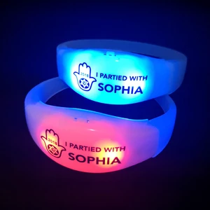 MOQ 100 Pcs CE Certificated Promotional Gifts Wedding Party Supplies Lighting Flashing Music Sound Activated LED Bracelet