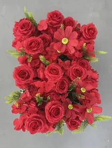 Hago Wholesales Romantic Rose Premium Artificial Flower Wall Panels Artificial Wedding Decoration Wedding Stage