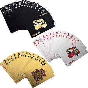Free Sample Factory Printing Customized Logo Luxury Black Poker Playing Cards 100% PVC Waterproof Plastic Playing Cards