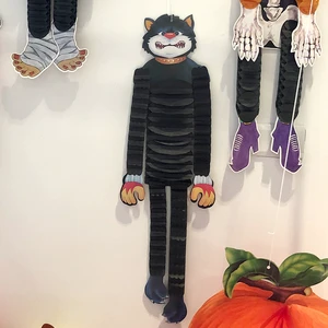Halloween Cat-Shaped Handmade Paper Decoration 61cm Height Indoor Use for Children's Room Decor
