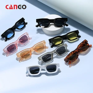 Factory Direct New Big Frame Square Box Shades Sunglasses UV Protection Popular Retro Jelly Color Ocean Piece Logo Sunglasses
