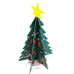 Festival Advertising Mini Christmas Cardboard Standees Puzzles Display Decorations PVC Christmas Tree Stand
