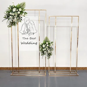 Event Party Supplies Marriage Backdrop Stand Decoration Back Drops Metal Gold Flower Arch Frame Wedding