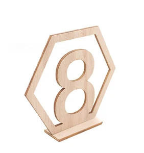 Wood Table Numbers for Restaurant Multi Color Reception Stands Place Cards & Table Markings