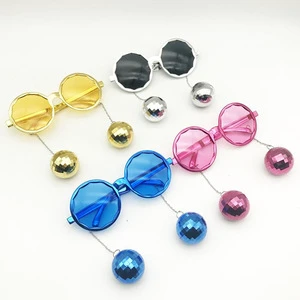 Hot Selling Wedding Club bar Cute Funny Cheap Plastic Shiny Props Decoration Party Disco Glasses
