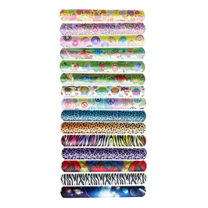 Spot Non-infringement Pop Ring Mixed Multi-style Festive Animal Pattern Children's Slap Bracelet PVC Material Promotional UV